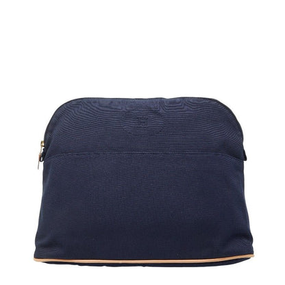 Hermes Bolide Pouch GM Navy Canvas Leather Women's Hermes