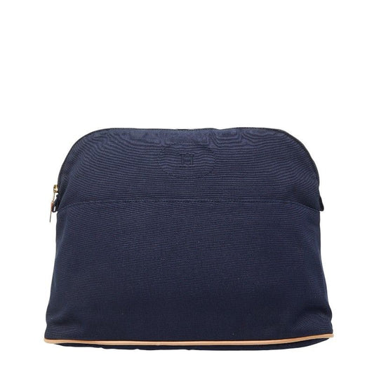 Hermes Bolide Pouch GM Navy Canvas Leather Women's Hermes