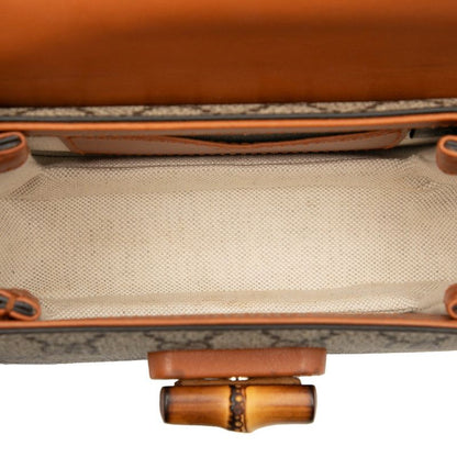 Gucci GG Supreme Bamboo Waist Bag Body Bag 681137 Beige Brown PVC Leather