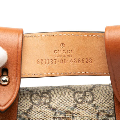 Gucci GG Supreme Bamboo Waist Bag Body Bag 681137 Beige Brown PVC Leather