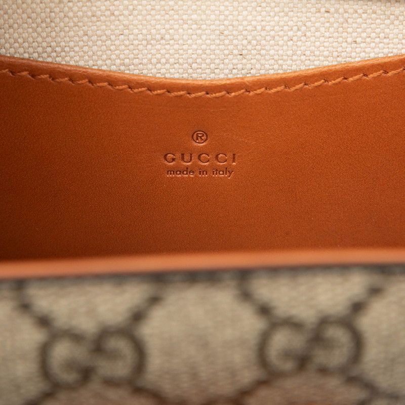 Gucci GG Supreme Bamboo Waist Bag Body Bag 681137 Beige Brown PVC Leather