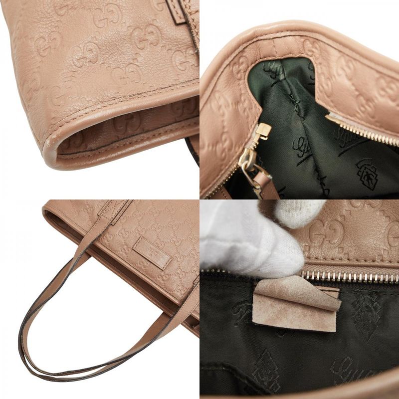 Gucci Guccissima Tote Bag Handbag 211138 Beige Leather Women's Gucci