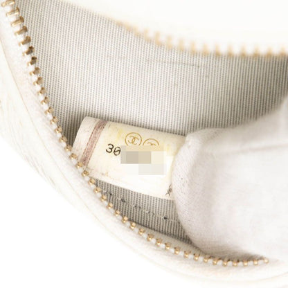 Chanel Cocomark Chanel 19 Round Chain Shoulder Bag Handbag White Enamel Women's