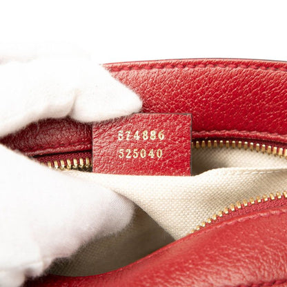 Gucci X Doraemon Mini GG Supreme Ushidora Chain Shoulder Bag 574886 Brown Red