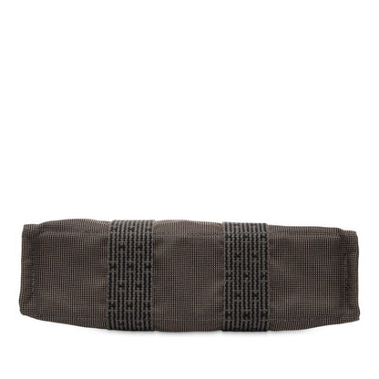 Hermes Her Line Tote PM Handbag Tote Bag Gray Black Canvas Women's Hermes