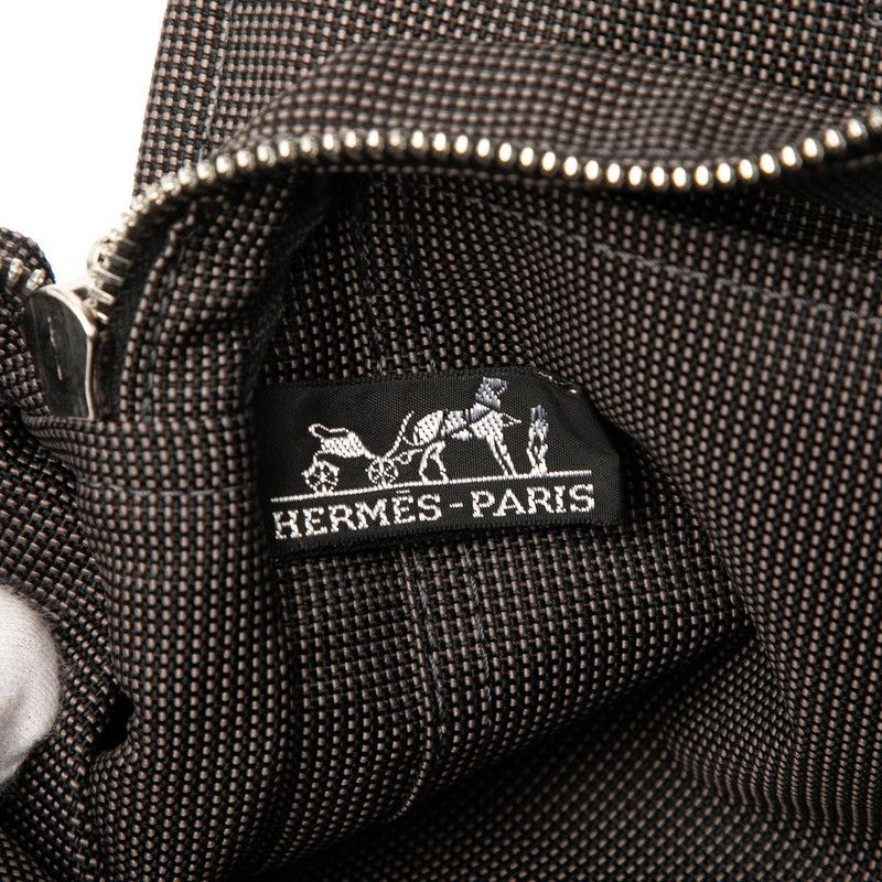 Hermes Her Line Tote PM Handbag Tote Bag Gray Black Canvas Women's Hermes