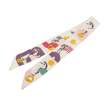 Hermes Twilly Garde Robe Pop Garde Robe Pop White Multicolor Silk Ladies Hermes