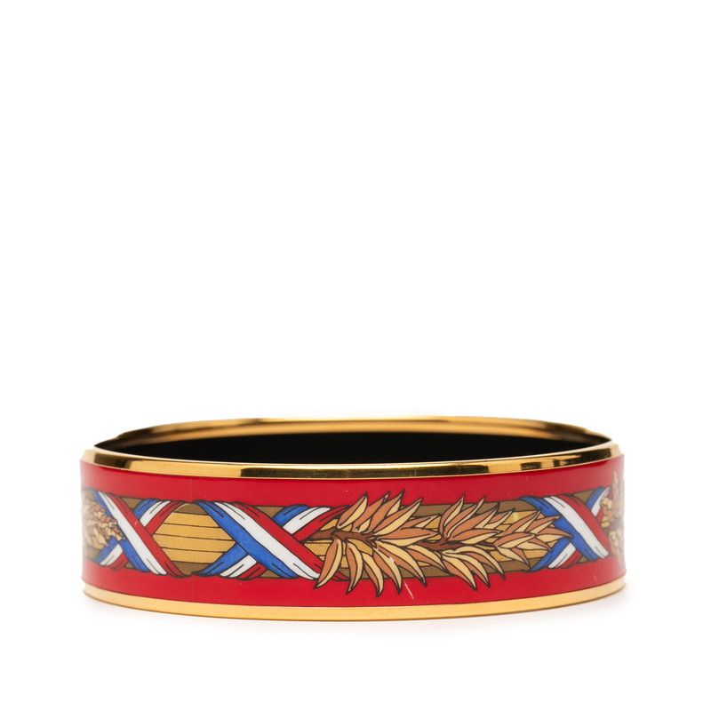 Hermes Enamel GM Cloisonné Gold Red Multicolor Plated Ladies Hermes