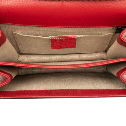 Gucci Interlocking G Crossbody Chain Shoulder Bag 510304 Red Leather Women's