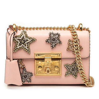 Gucci Padlock Star Bijou Chain Shoulder Bag 432182 Pink Leather Women's Gucci