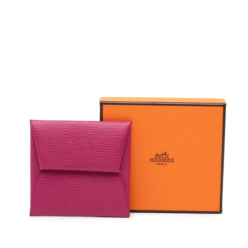 Hermes Bastia Coin Case Coin Purse Rose Purple Chevre Ladies Hermes