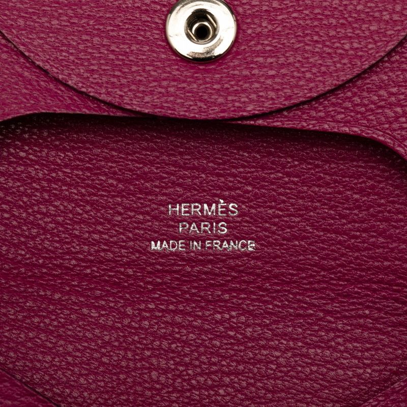 Hermes Bastia Coin Case Coin Purse Rose Purple Chevre Ladies Hermes