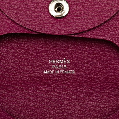 Hermes Bastia Coin Case Coin Purse Rose Purple Chevre Ladies Hermes