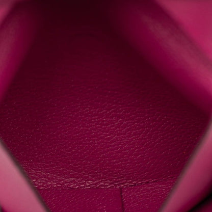 Hermes Bastia Coin Case Coin Purse Rose Purple Chevre Ladies Hermes