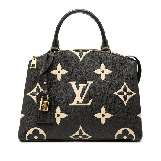 Louis Vuitton Bicolor Monogram Empreinte Petit Palais PM M58913 Black Beige