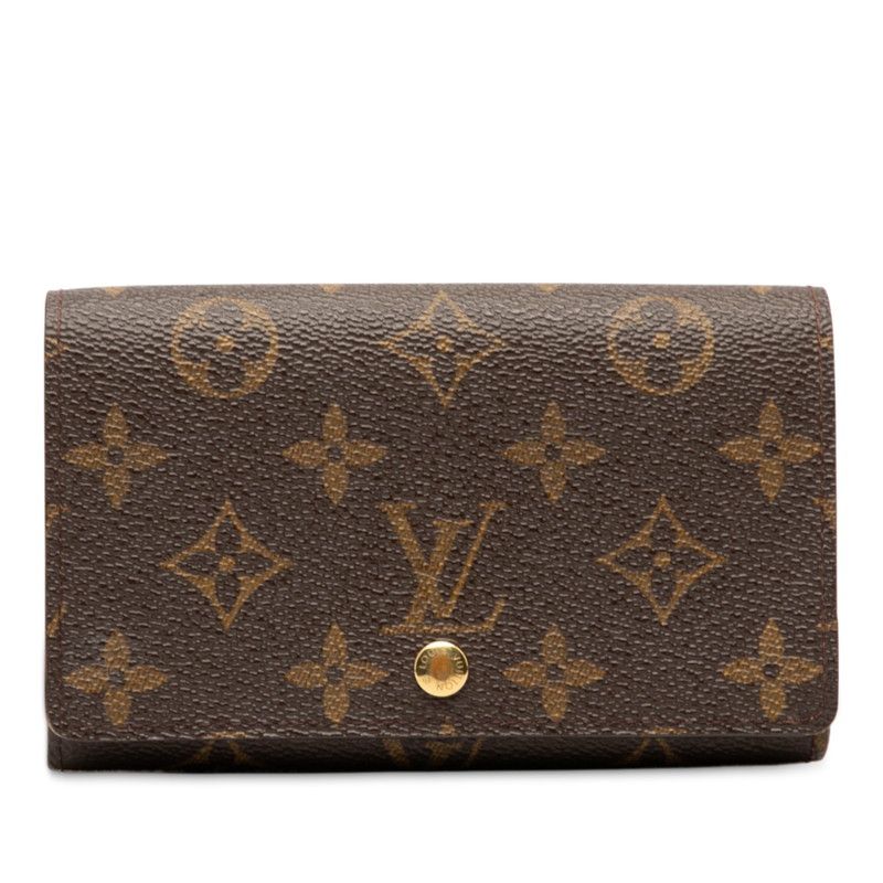 Louis Vuitton Monogram Portomone Viet Tresor M61730 Brown PVC Leather Women's