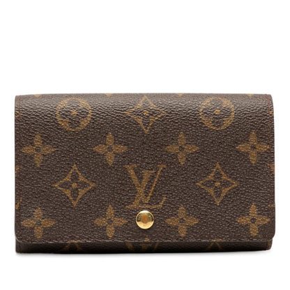 Louis Vuitton Monogram Portomone Viet Tresor M61730 Brown PVC Leather Women's