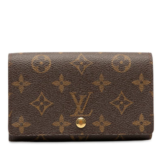 Louis Vuitton Monogram Portomone Viet Tresor M61730 Brown PVC Leather Women's