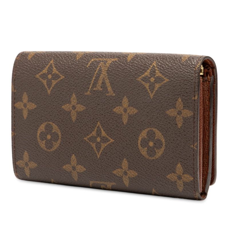 Louis Vuitton Monogram Portomone Viet Tresor M61730 Brown PVC Leather Women's