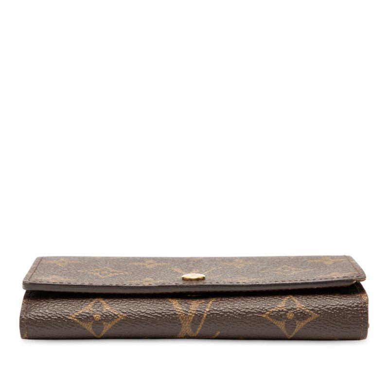 Louis Vuitton Monogram Portomone Viet Tresor M61730 Brown PVC Leather Women's