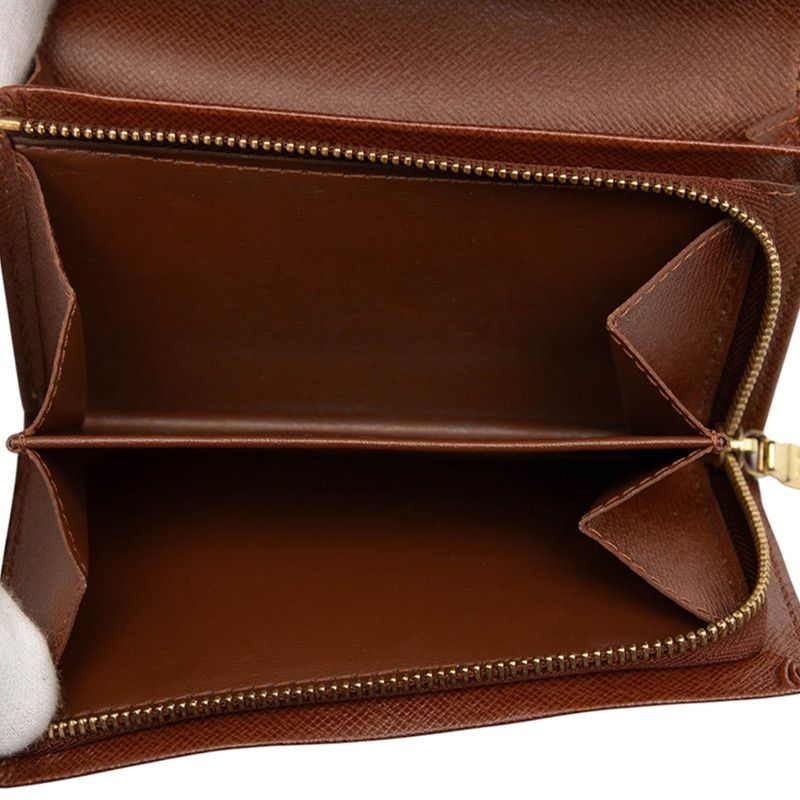 Louis Vuitton Monogram Portomone Viet Tresor M61730 Brown PVC Leather Women's