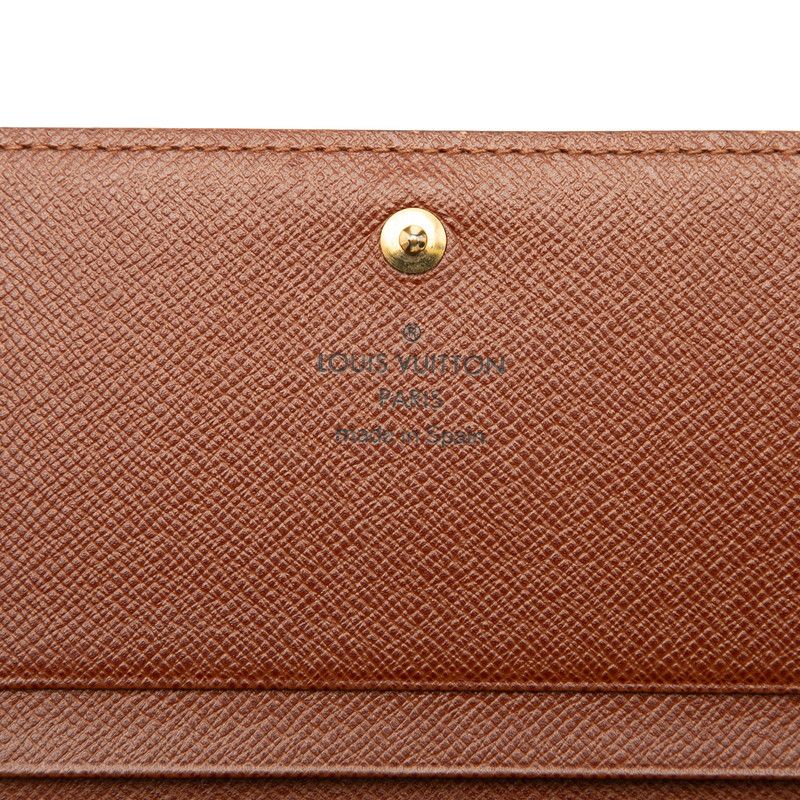 Louis Vuitton Monogram Portomone Viet Tresor M61730 Brown PVC Leather Women's