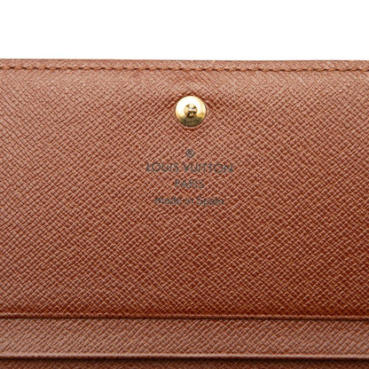 Louis Vuitton Monogram Portomone Viet Tresor M61730 Brown PVC Leather Women's