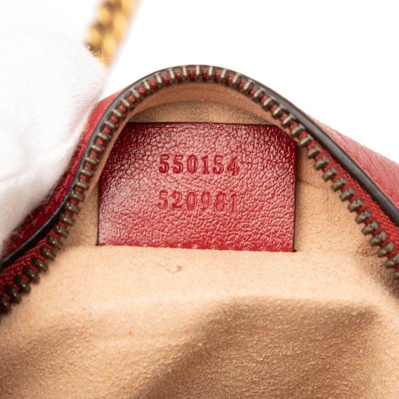 Gucci Ggmarmont Crossbody Chain Shoulder Bag 550154 Red Leather Women's Gucci