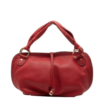 Celine One Shoulder Bag Red Leather Women's Celine