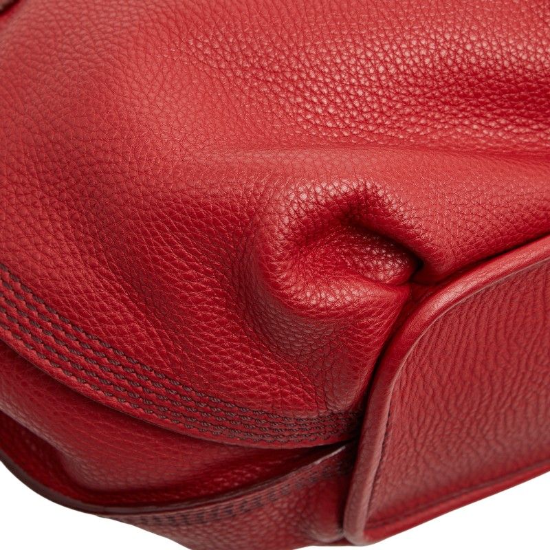 Celine One Shoulder Bag Red Leather Women's Celine