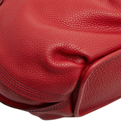 Celine One Shoulder Bag Red Leather Women's Celine