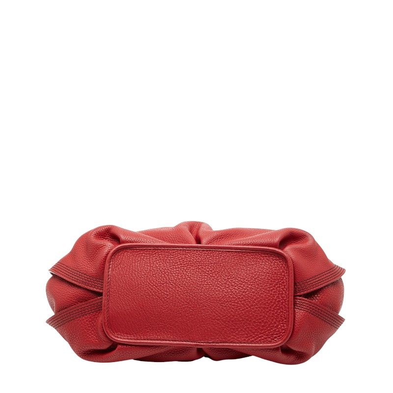 Celine One Shoulder Bag Red Leather Women's Celine
