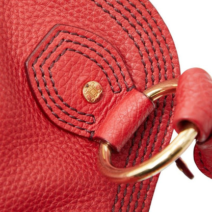 Celine One Shoulder Bag Red Leather Women's Celine