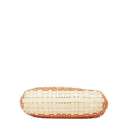 Bottega Veneta Intrecciato Orange White Leather Women's Bottega Veneta