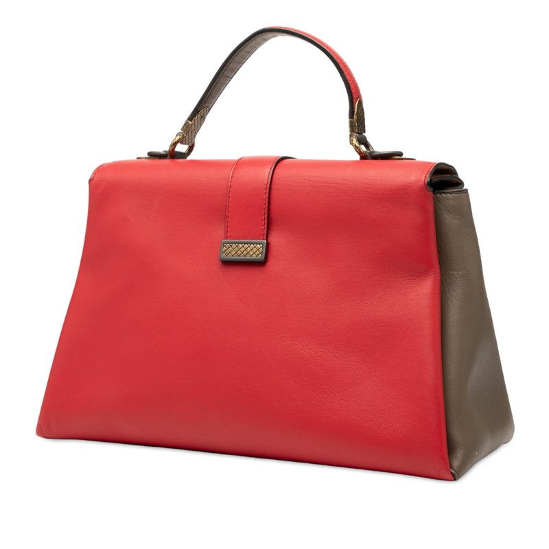 Bottega Veneta Piazza Shoulder Bag Handbag 2way Red Beige Pink Leather Ladies