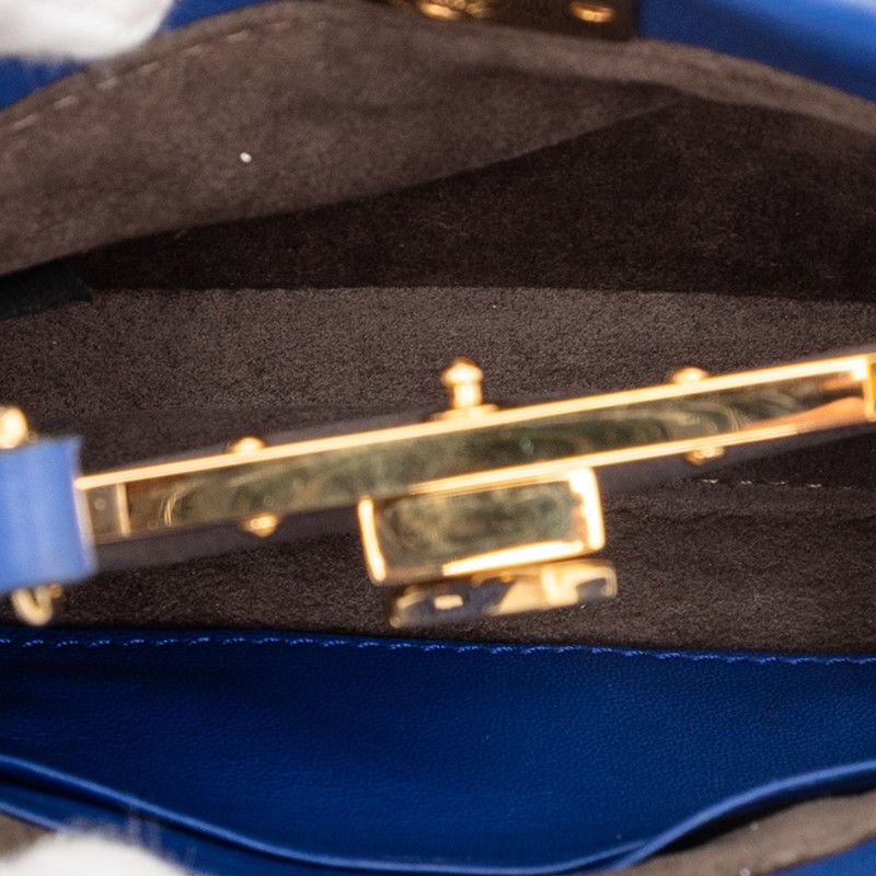 Fendi Micro Peekaboo Handbag Shoulder Bag 2way 8m0355 Blue Leather Women's Fendi