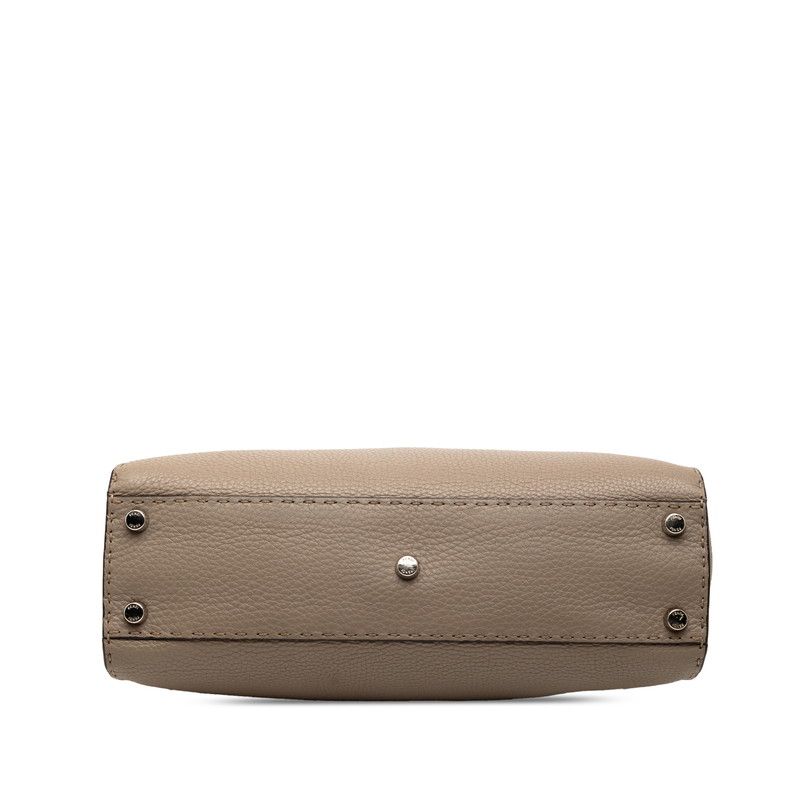 Fendi Peekaboo Regular Medium 8bn290 Greige Leather Women's Fendi