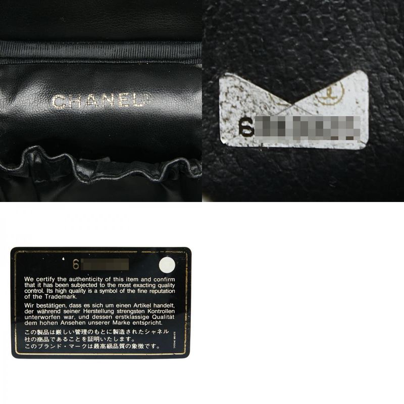 Chanel Cocomark Vanity Bag Handbag Black Caviar Skin Women's Chanel
