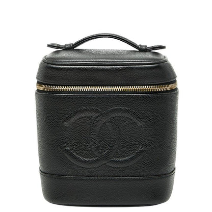 Chanel Cocomark Vanity Bag Handbag Black Caviar Skin Women's Chanel