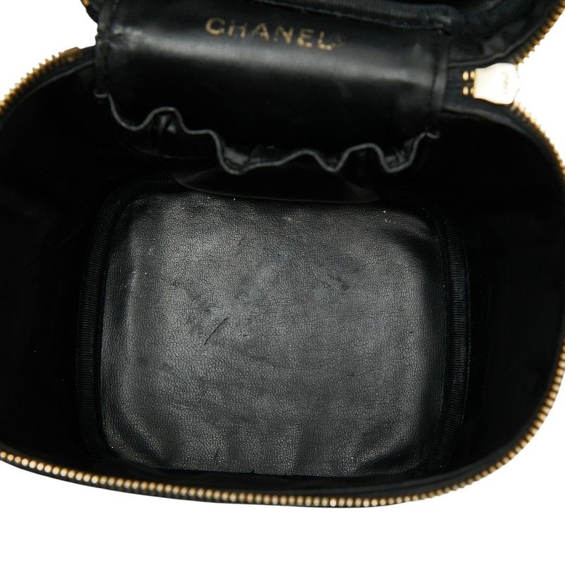 Chanel Cocomark Vanity Bag Handbag Black Caviar Skin Women's Chanel