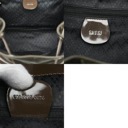 Gucci Bamboo Backpack 003 1998 0016 Brown Nylon Patent Leather Women's Gucci