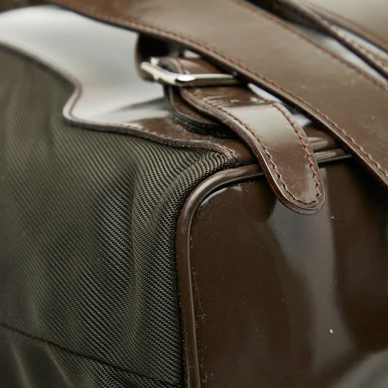 Gucci Bamboo Backpack 003 1998 0016 Brown Nylon Patent Leather Women's Gucci