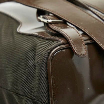 Gucci Bamboo Backpack 003 1998 0016 Brown Nylon Patent Leather Women's Gucci