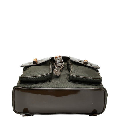 Gucci Bamboo Backpack 003 1998 0016 Brown Nylon Patent Leather Women's Gucci