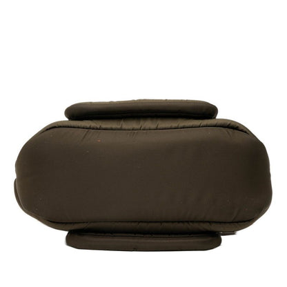 Prada Triangle Logo Plate Tote Bag Shoulder Bag 2way Khaki Green Nylon Leather