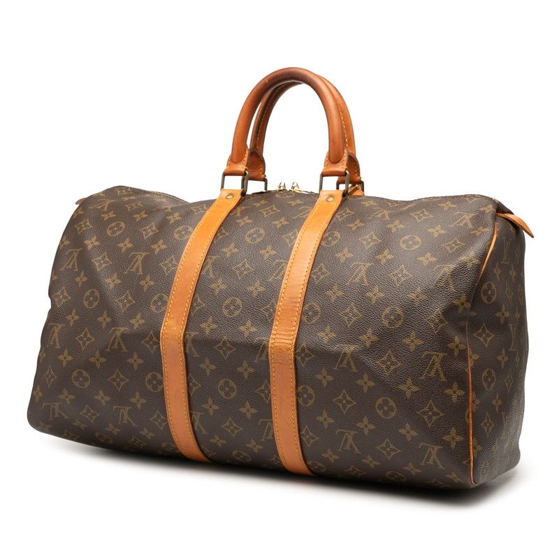 Louis Vuitton Monogram Keepall 45 M41428 Brown PVC Leather Women's Louis Vuitton