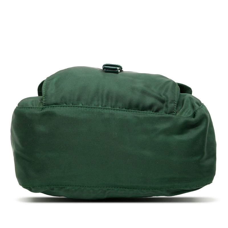 Prada Triangle Logo Plate Crossbody Shoulder Bag Bt8994 Green Nylon Leather