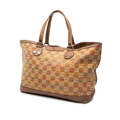 Gucci Paglia GG Sunset 232943 Brown Multicolor Leather Straw Women's Gucci