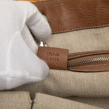 Gucci Paglia GG Sunset 232943 Brown Multicolor Leather Straw Women's Gucci