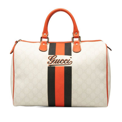 Gucci GG Supreme Joyline Handbag Mini Boston 189895 Orange White Black PVC